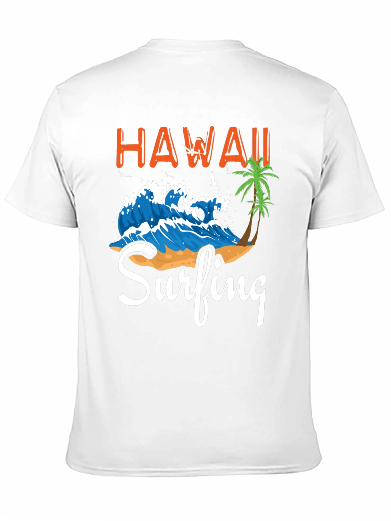 Hawaii Surfing Graphic Tee - Black