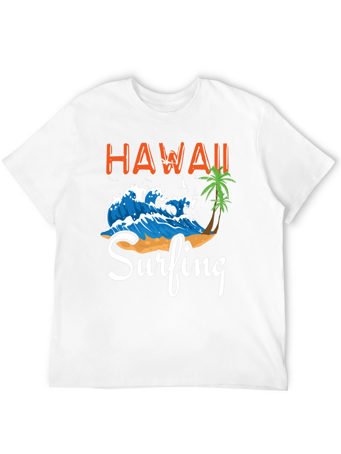 Hawaii Surfing Graphic Tee - Black