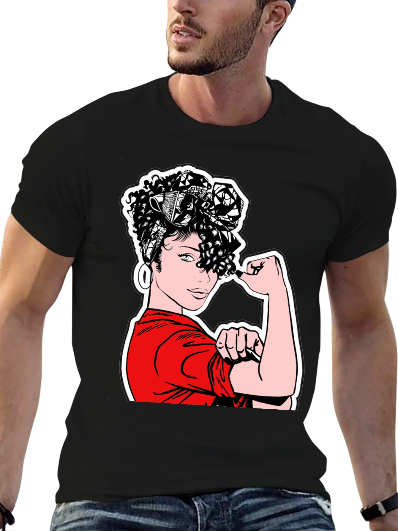 Rosie the Riveter T-Shirt - Black Graphic Tee