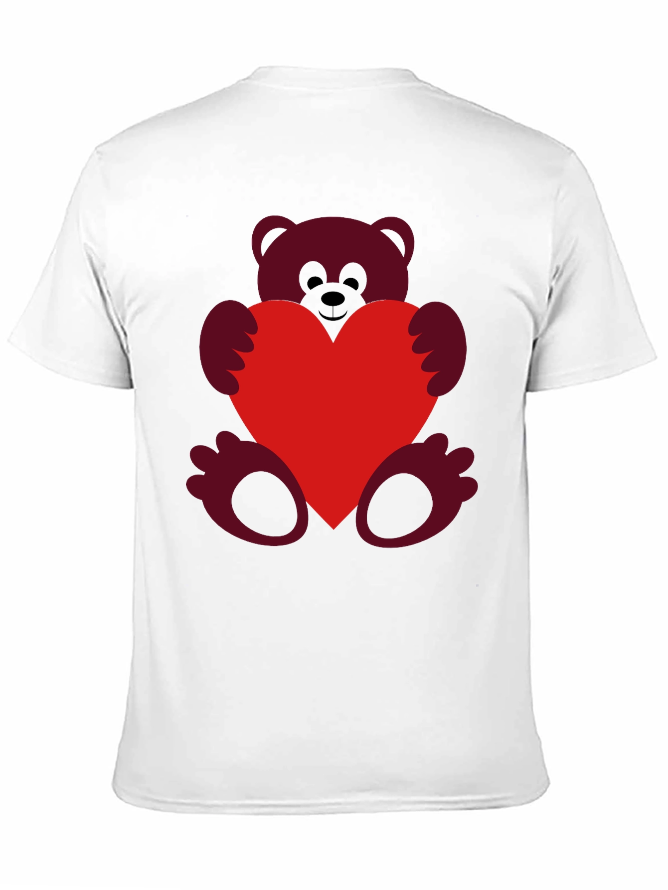 Heart Hugging Teddy Bear Black T-Shirt