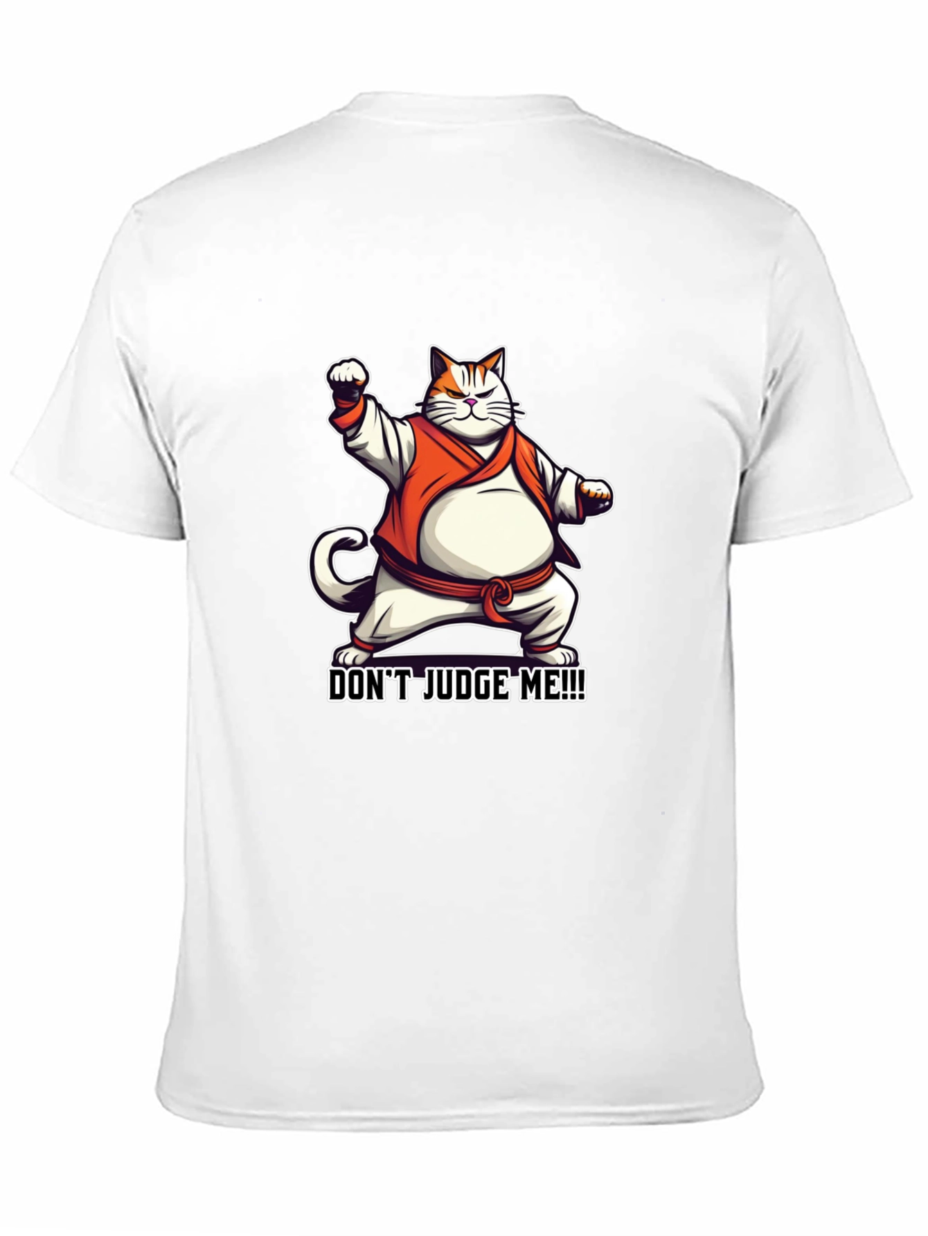 Dont Judge Me! Black T-Shirt Cat Karate Master