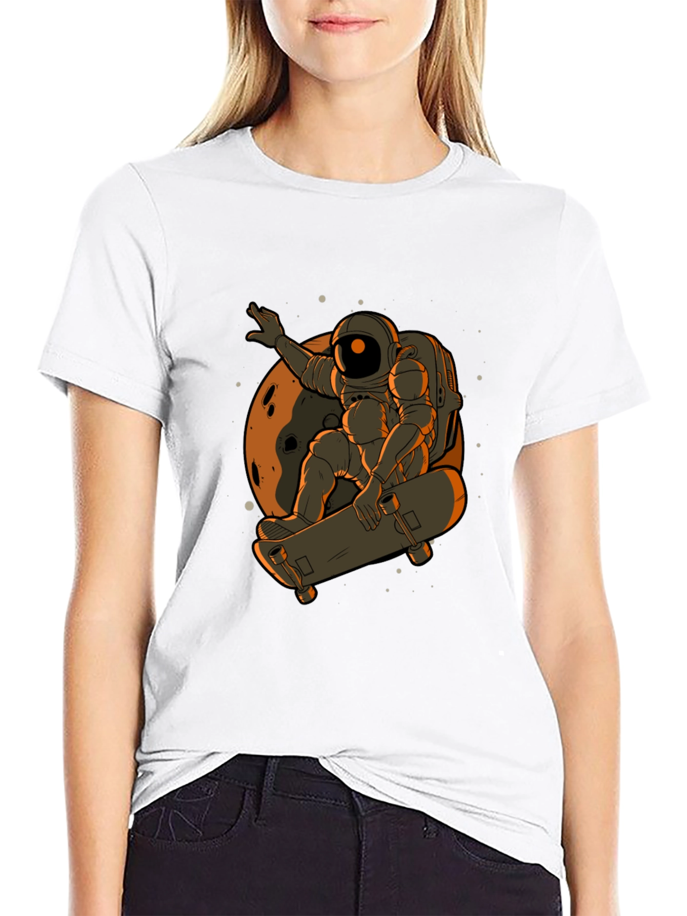 Astronaut Skateboard T-Shirt - Space Adventure Tee