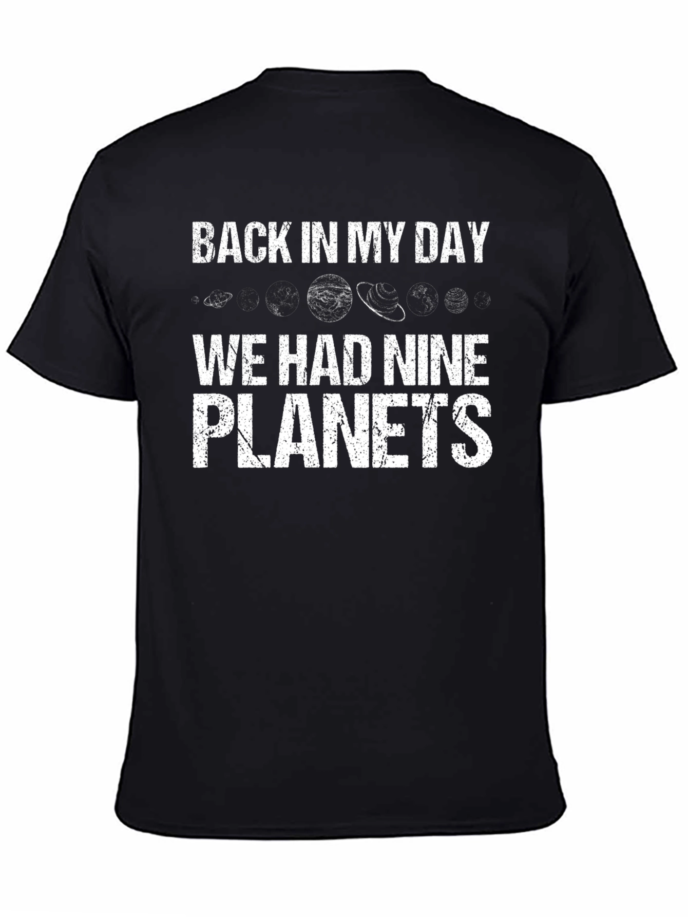 Nine Planets Black Cotton Graphic Tee