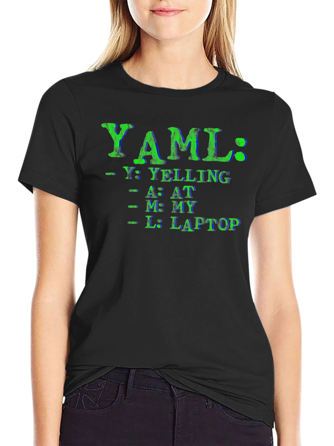 YAML Laptop T-Shirt - Yelling At My Laptop Tee