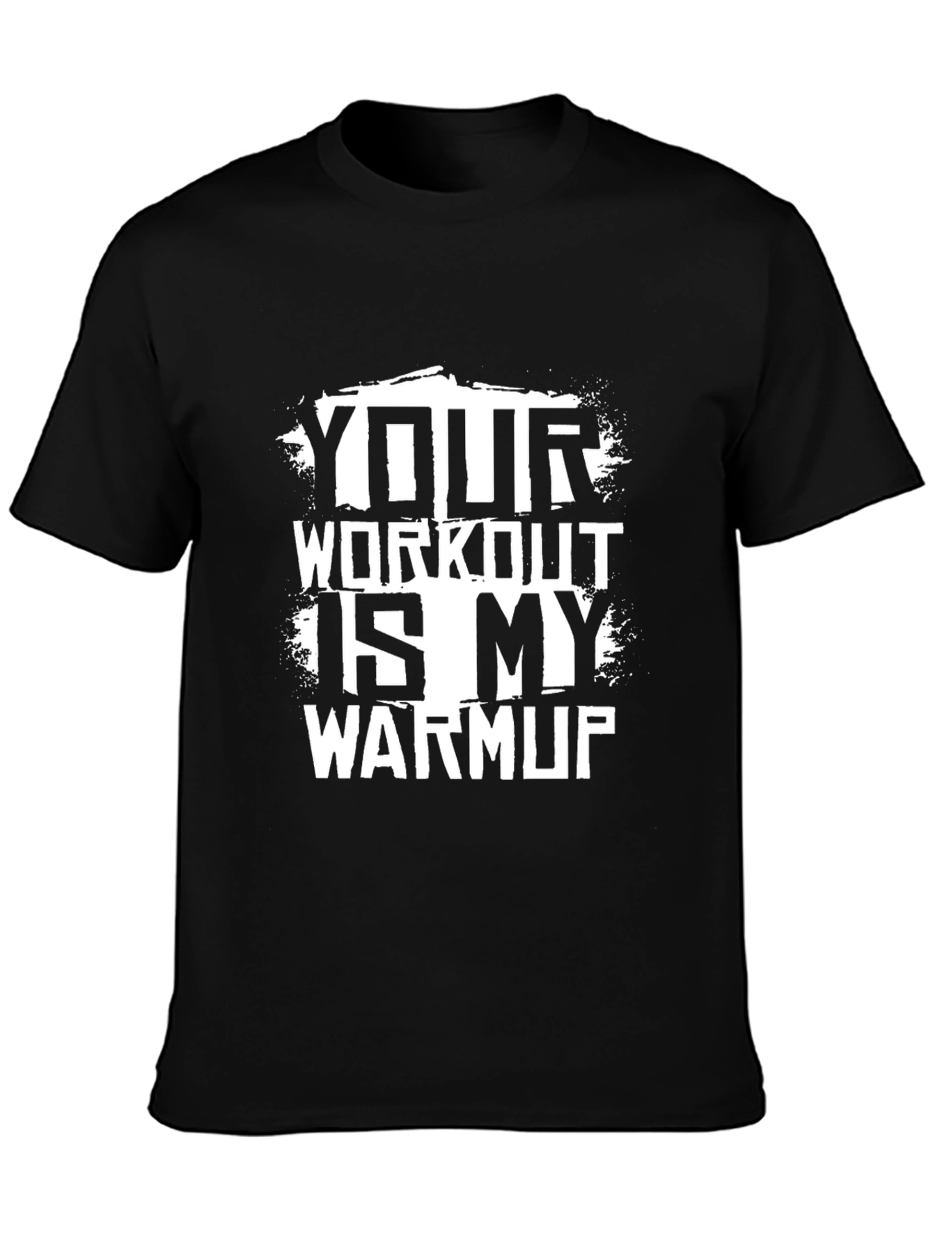 Workout Warmup Graphic Tee - Black Cotton Shirt