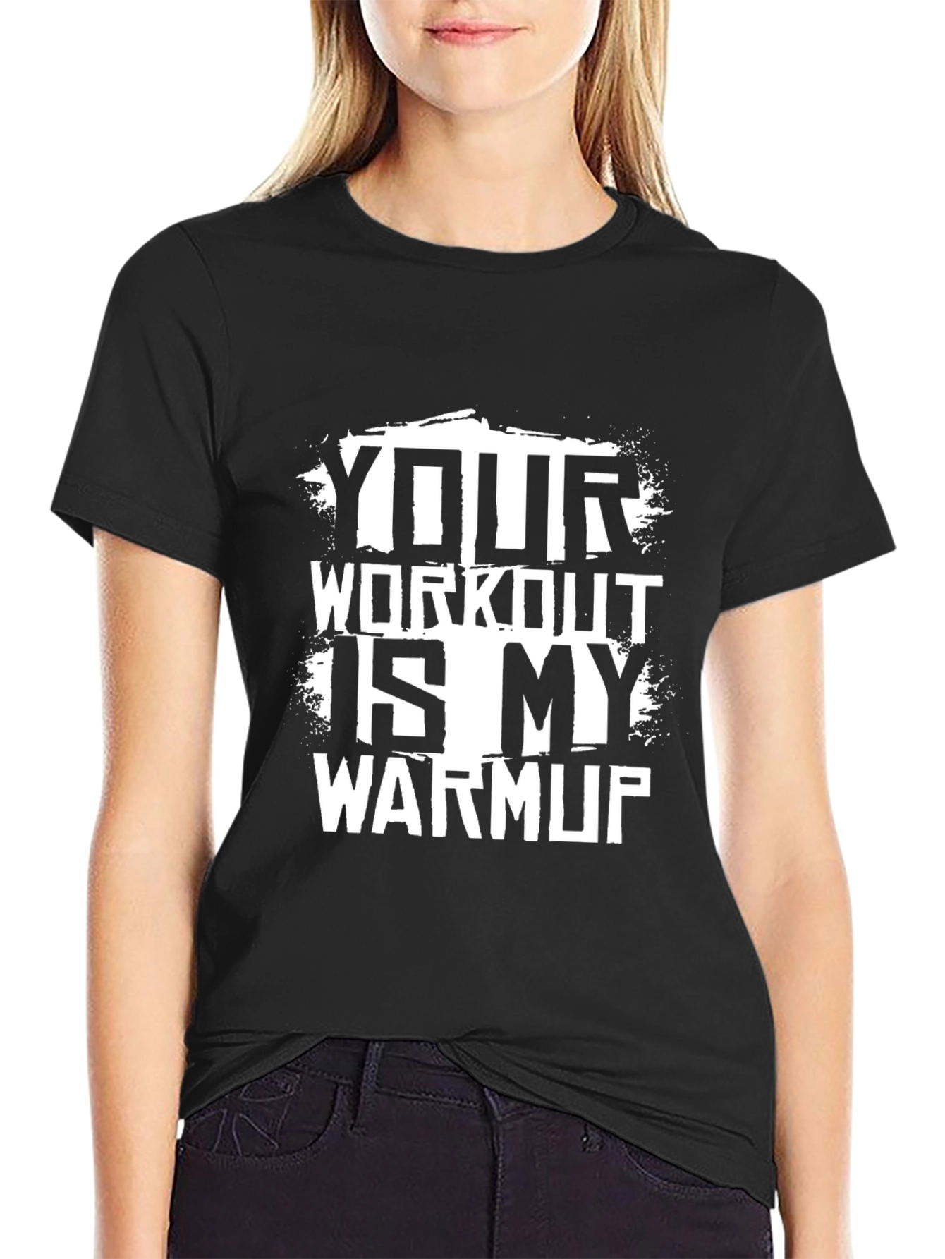 Workout Warmup Graphic Tee - Black Cotton Shirt