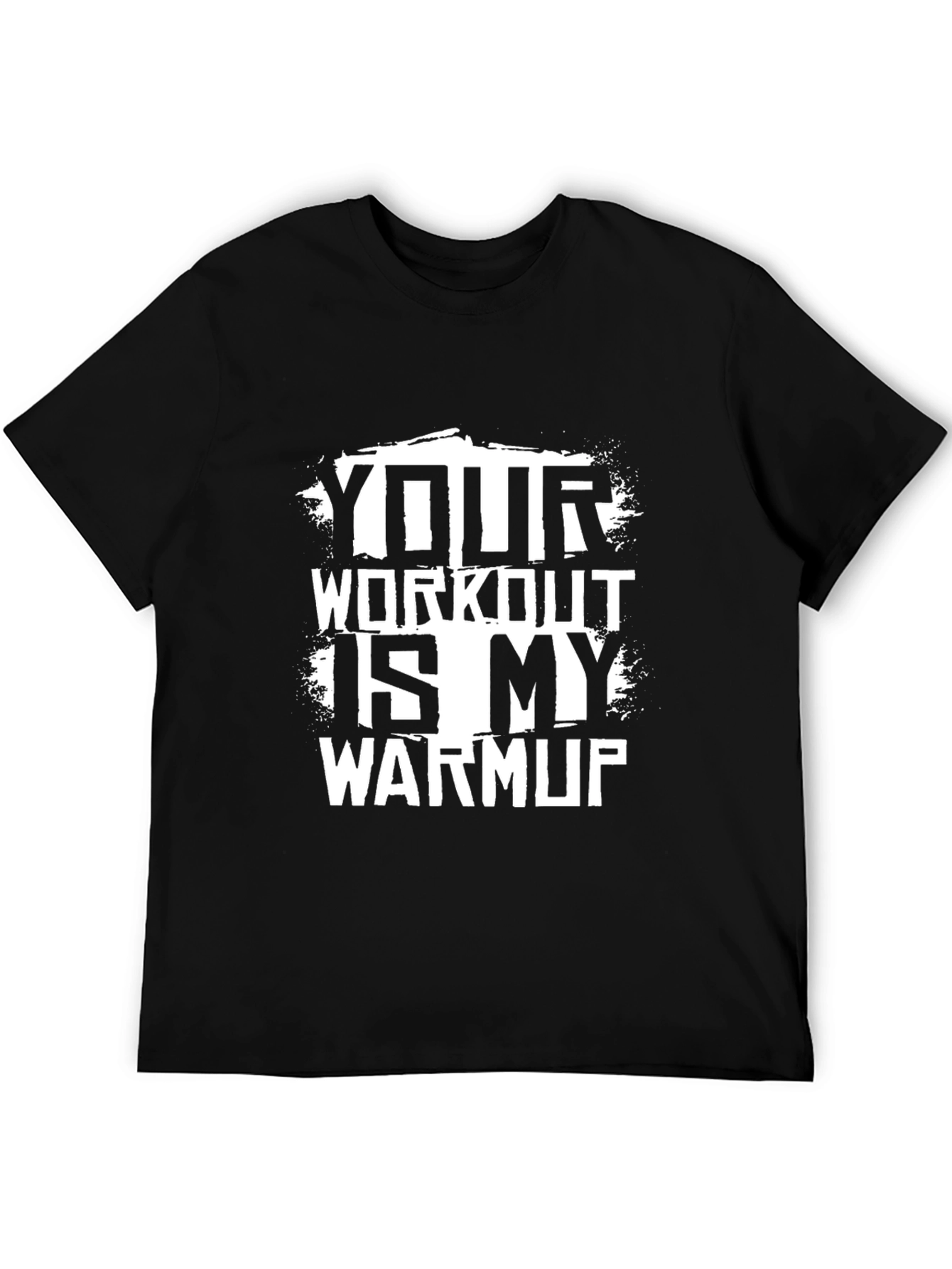 Workout Warmup Graphic Tee - Black Cotton Shirt