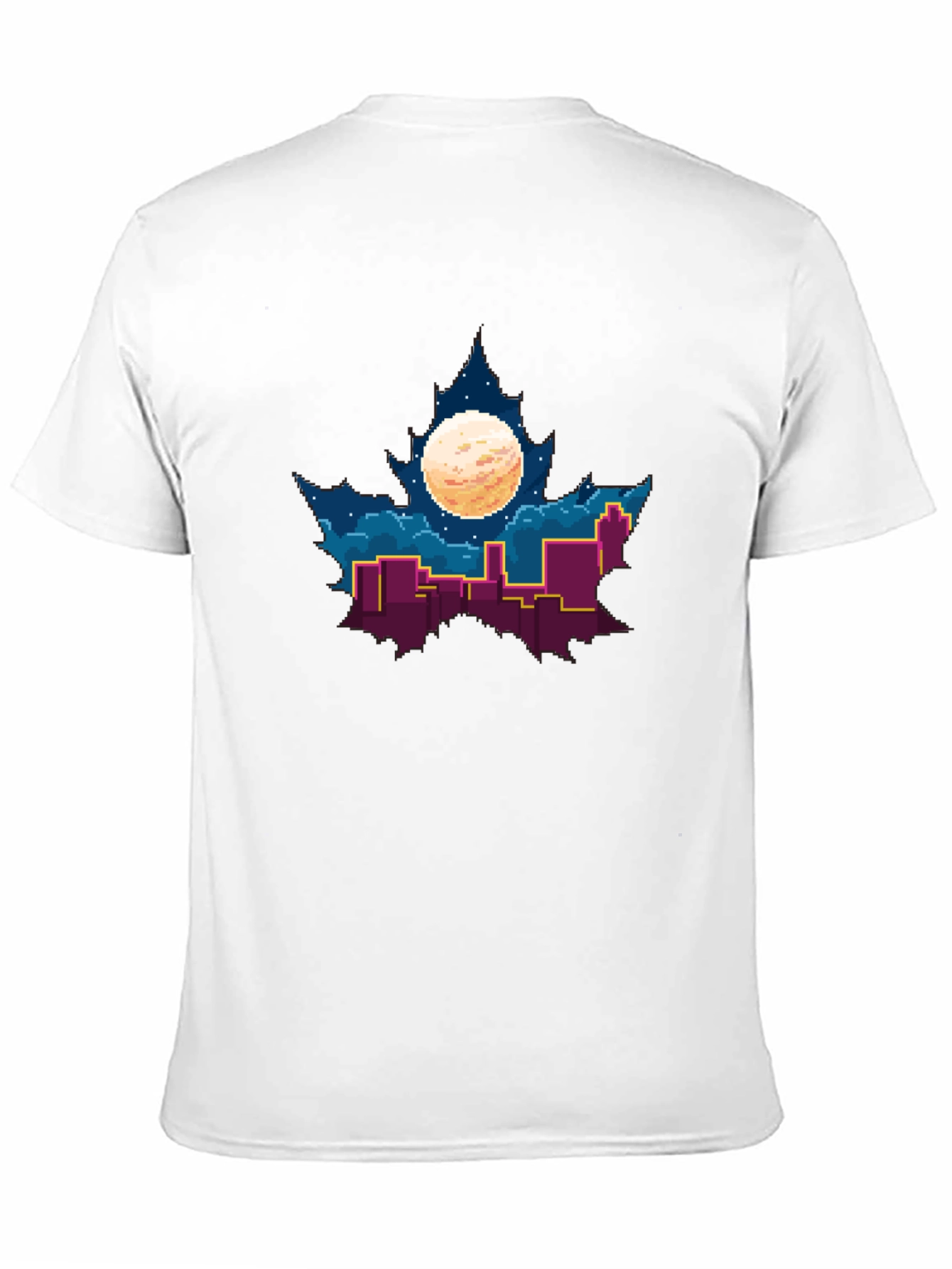 Pixel Maple Leaf Cityscape Graphic Tee