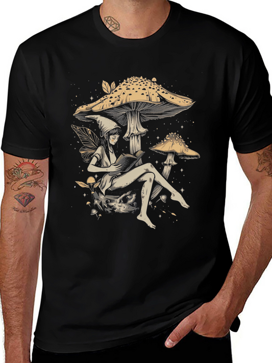 Fairy Reading Under Mushroom T-Shirt