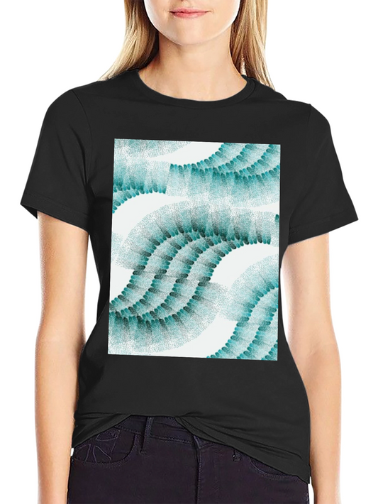 Abstract Wave Pattern Black T-Shirt