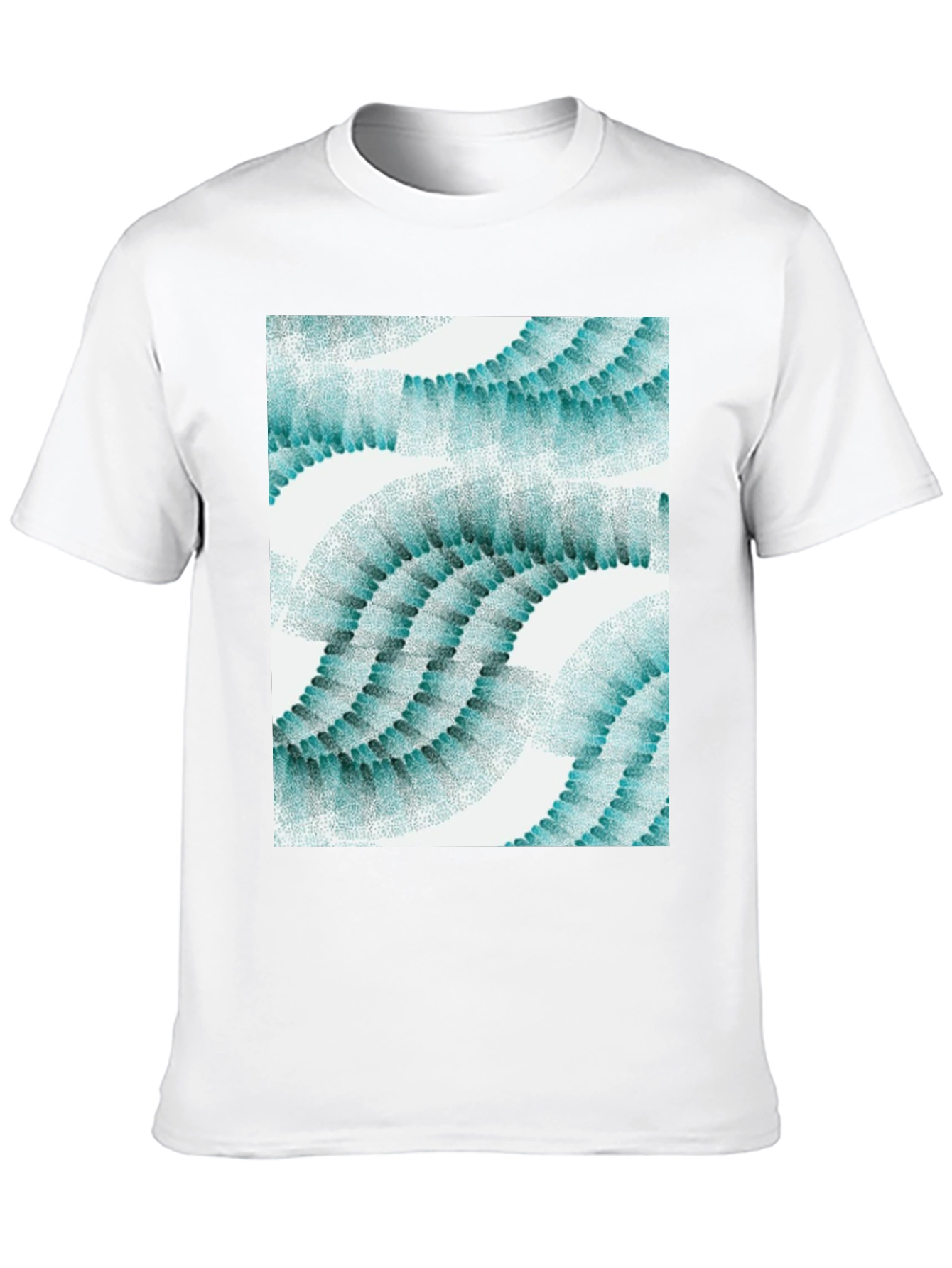 Abstract Wave Pattern Black T-Shirt