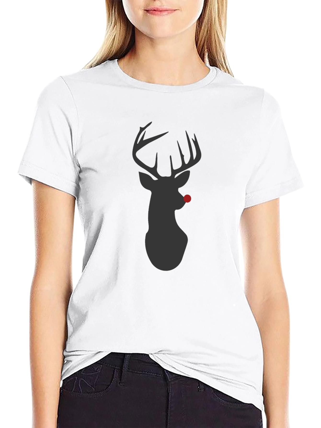 Rudolph Deer Graphic T-Shirt - Black