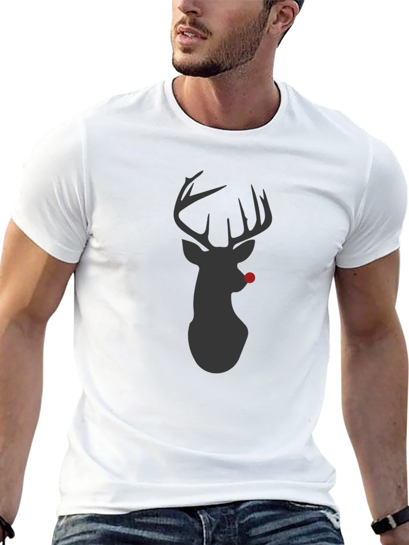 Rudolph Deer Graphic T-Shirt - Black