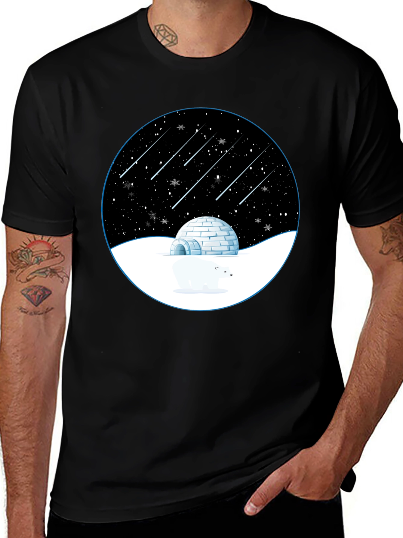 Igloo Starry Night Black T-Shirt