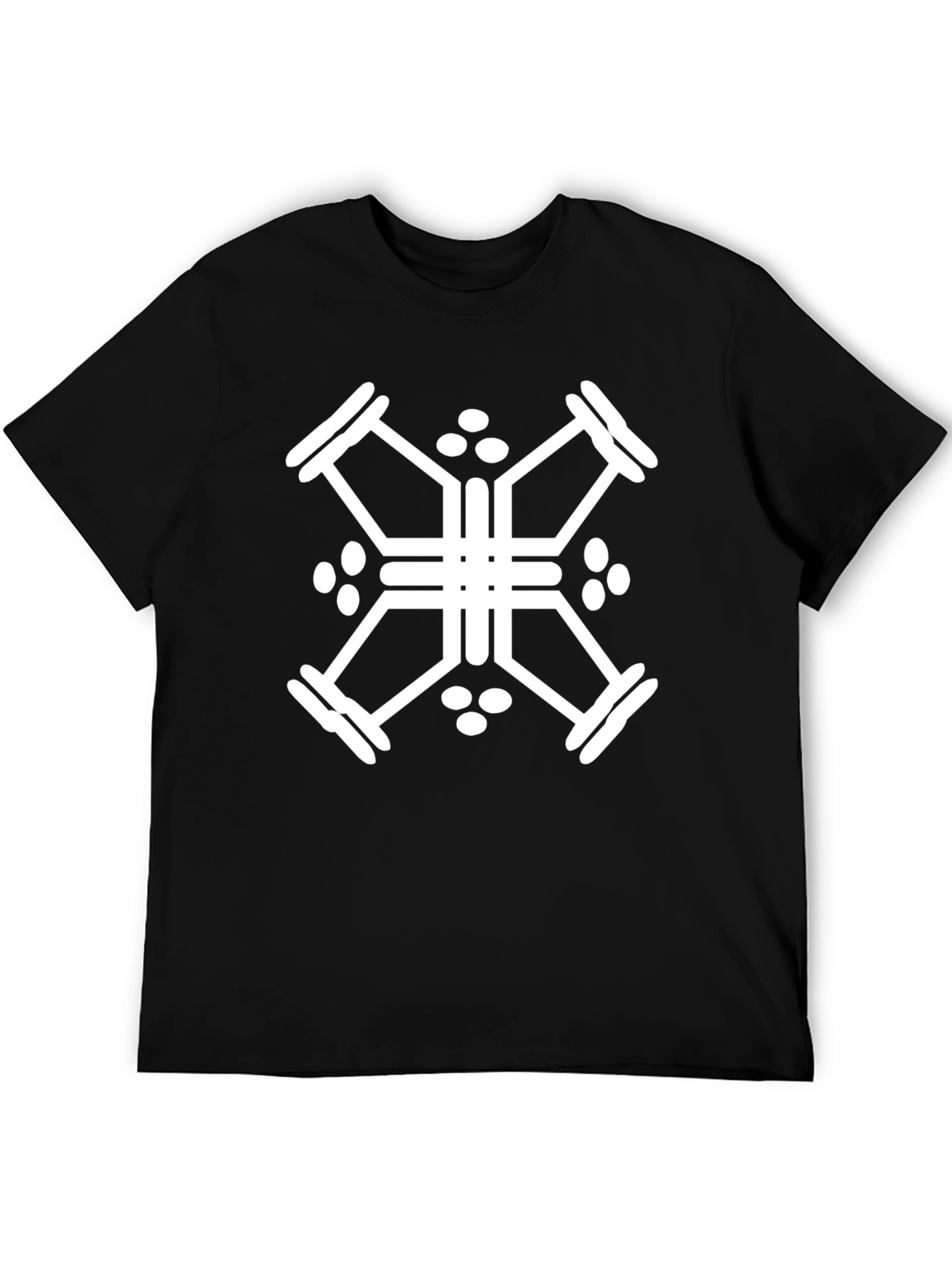 Geometric Print Black T-Shirt - Modern Design