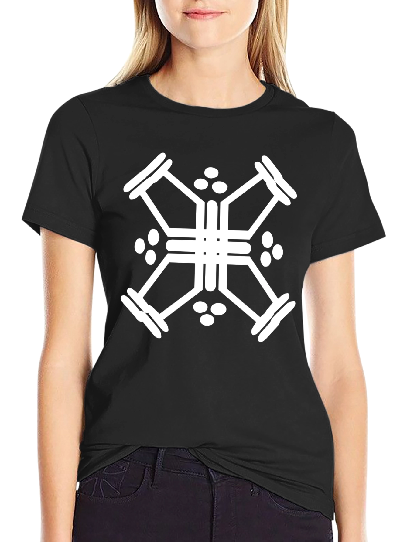 Geometric Print Black T-Shirt - Modern Design