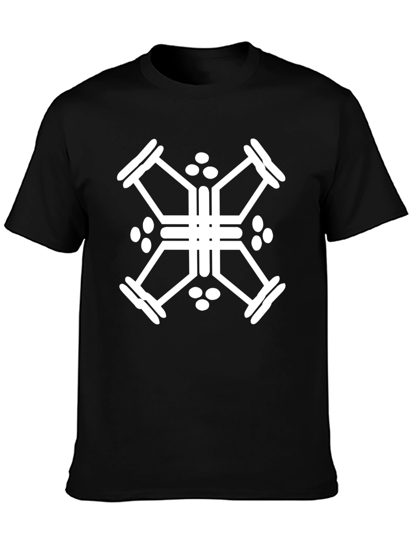 Geometric Print Black T-Shirt - Modern Design