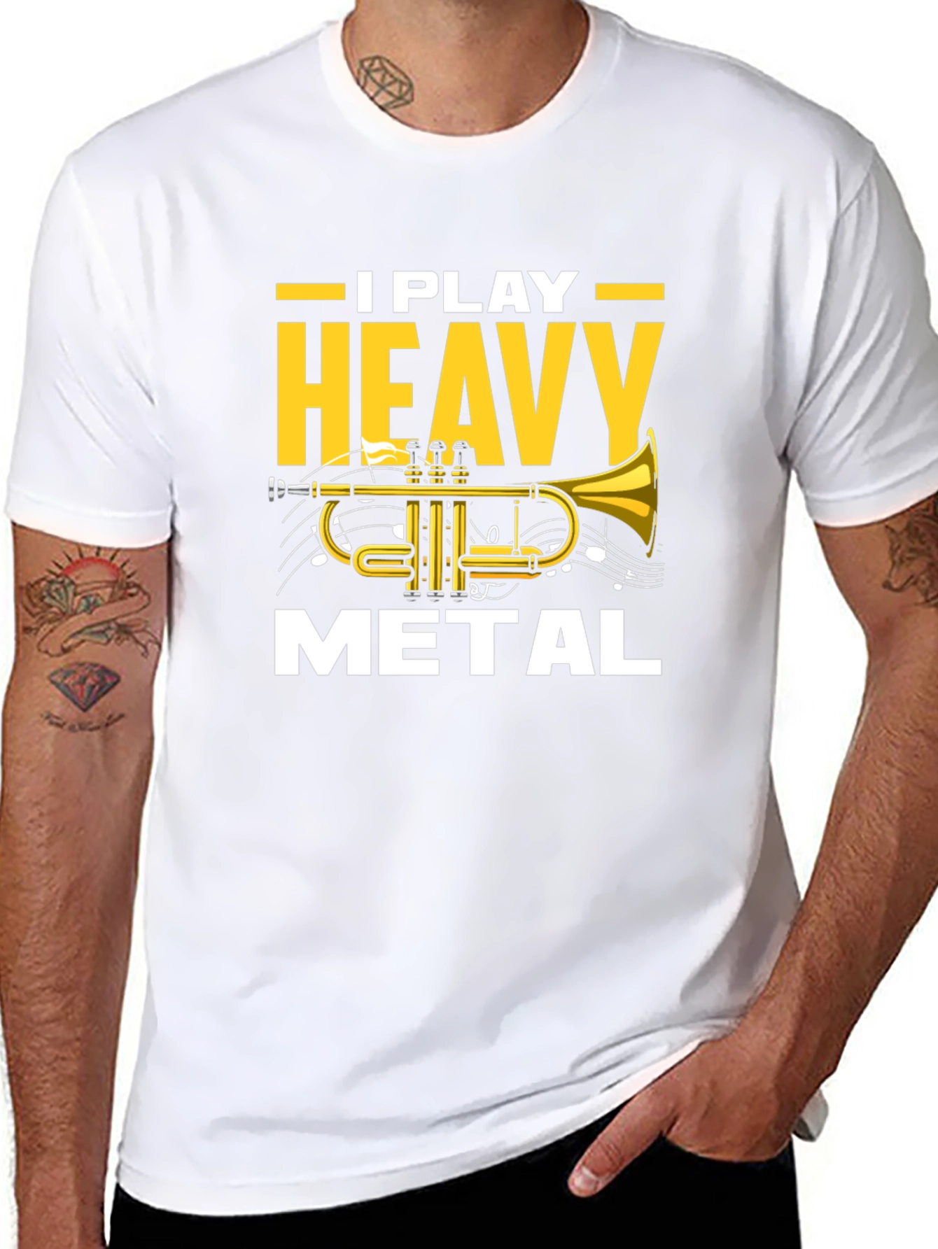 I Play Heavy Metal Trumpet Black T-Shirt