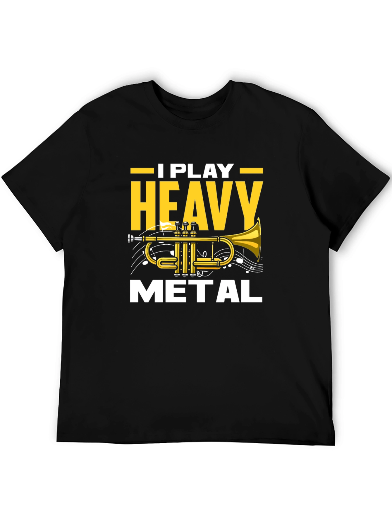 I Play Heavy Metal Trumpet Black T-Shirt