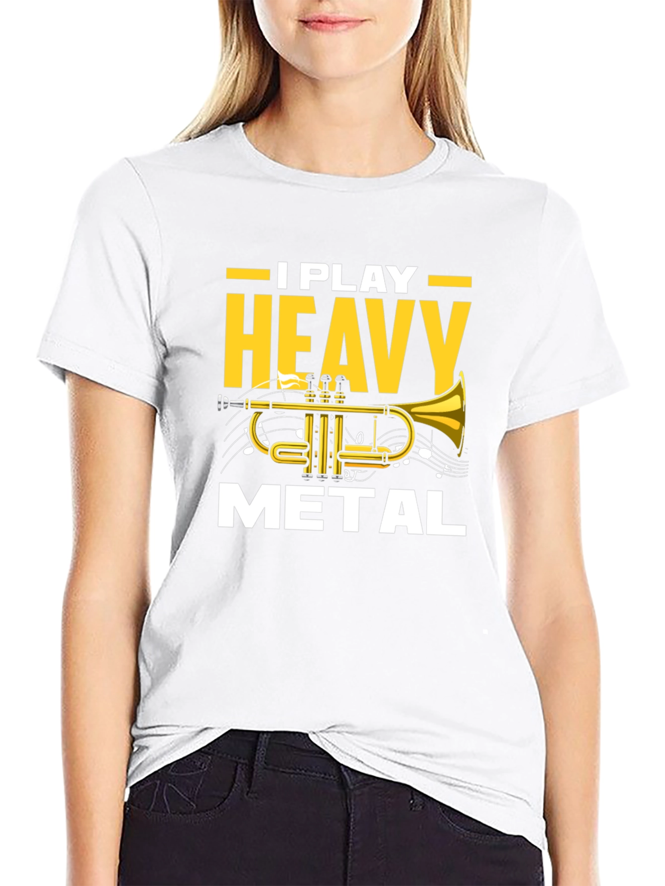 I Play Heavy Metal Trumpet Black T-Shirt