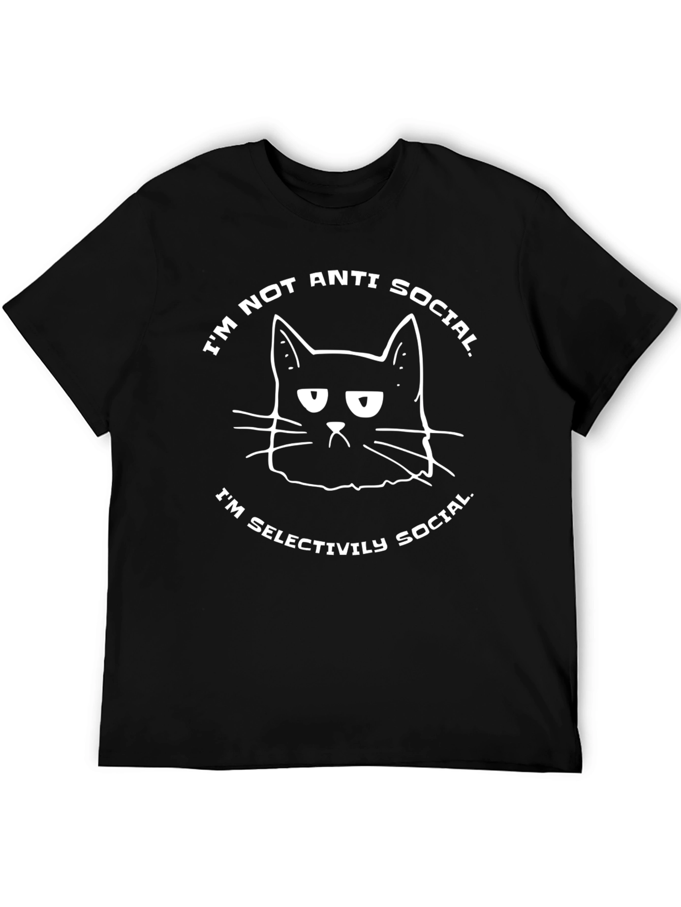 Anti-Social Cat Graphic T-Shirt - Selectively Social