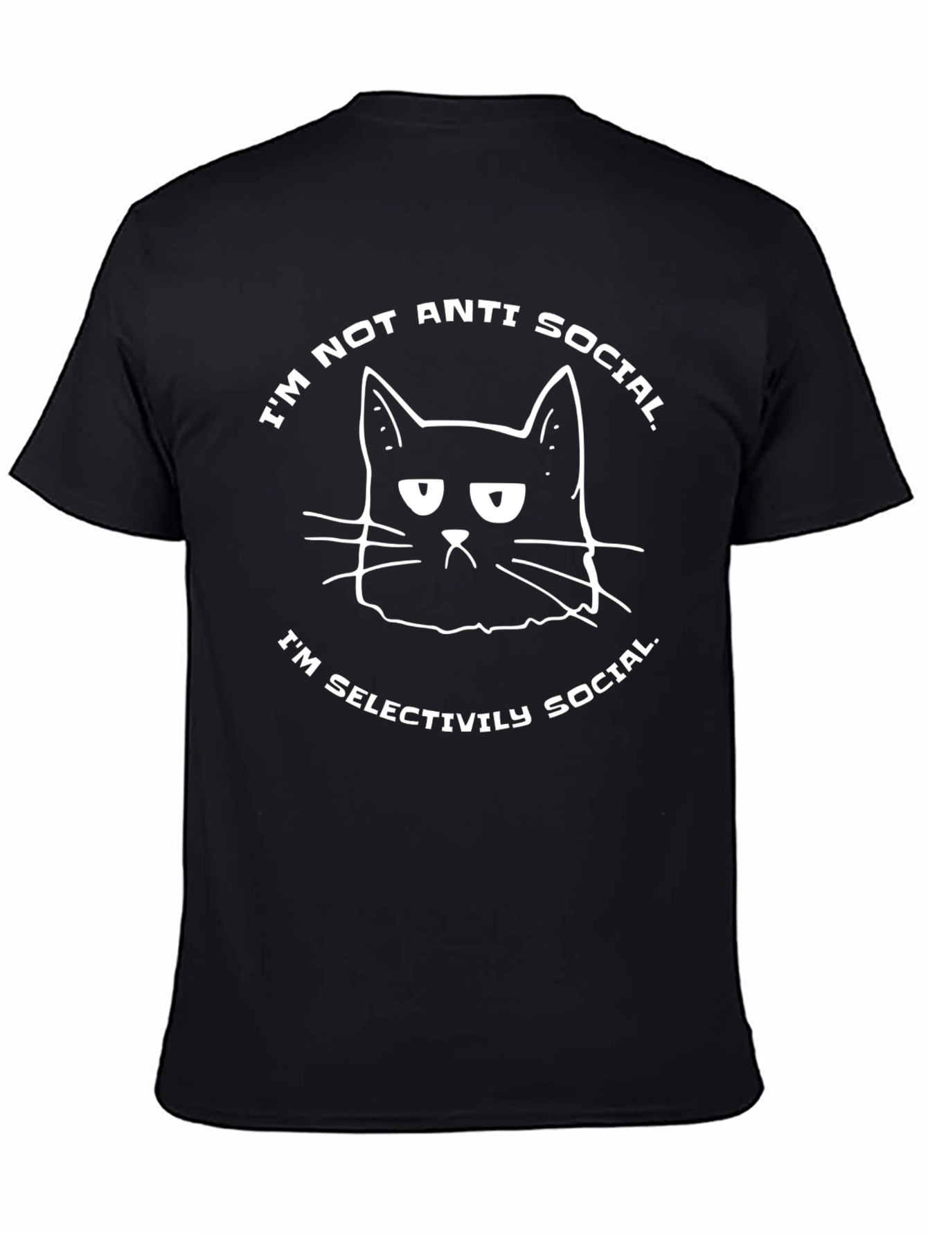Anti-Social Cat Graphic T-Shirt - Selectively Social