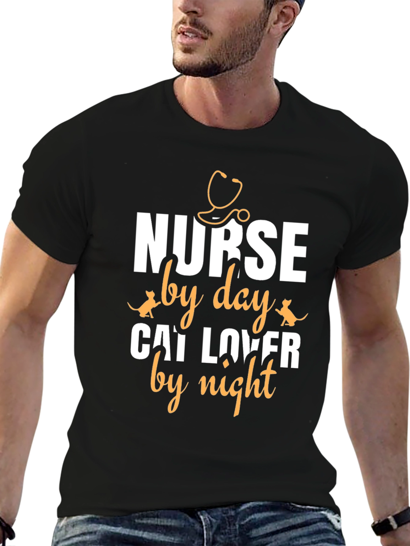 Nurse by Day Cat Lover by Night T-Shirt