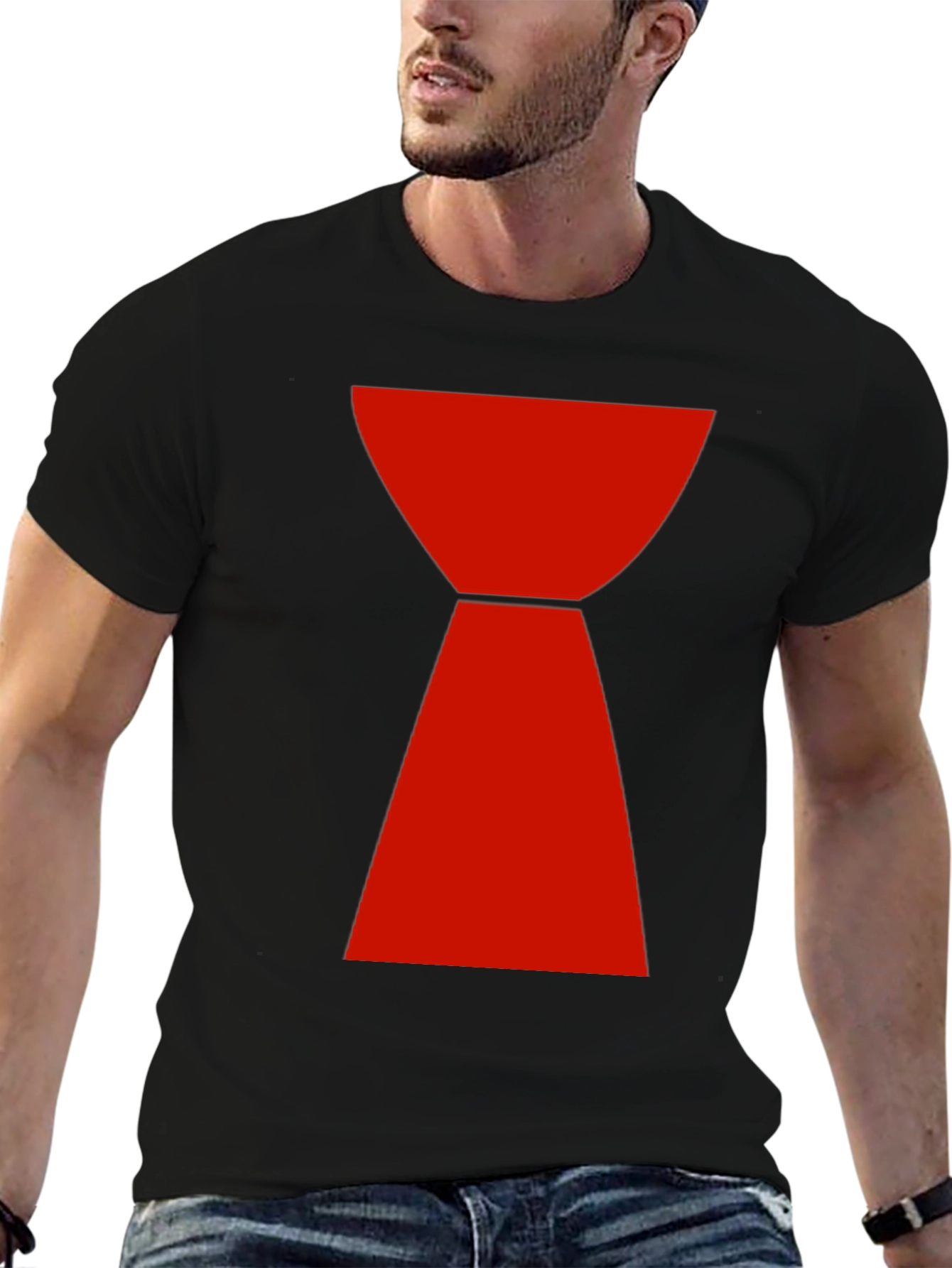 Black Widow Inspired T-Shirt - Red Hourglass Design