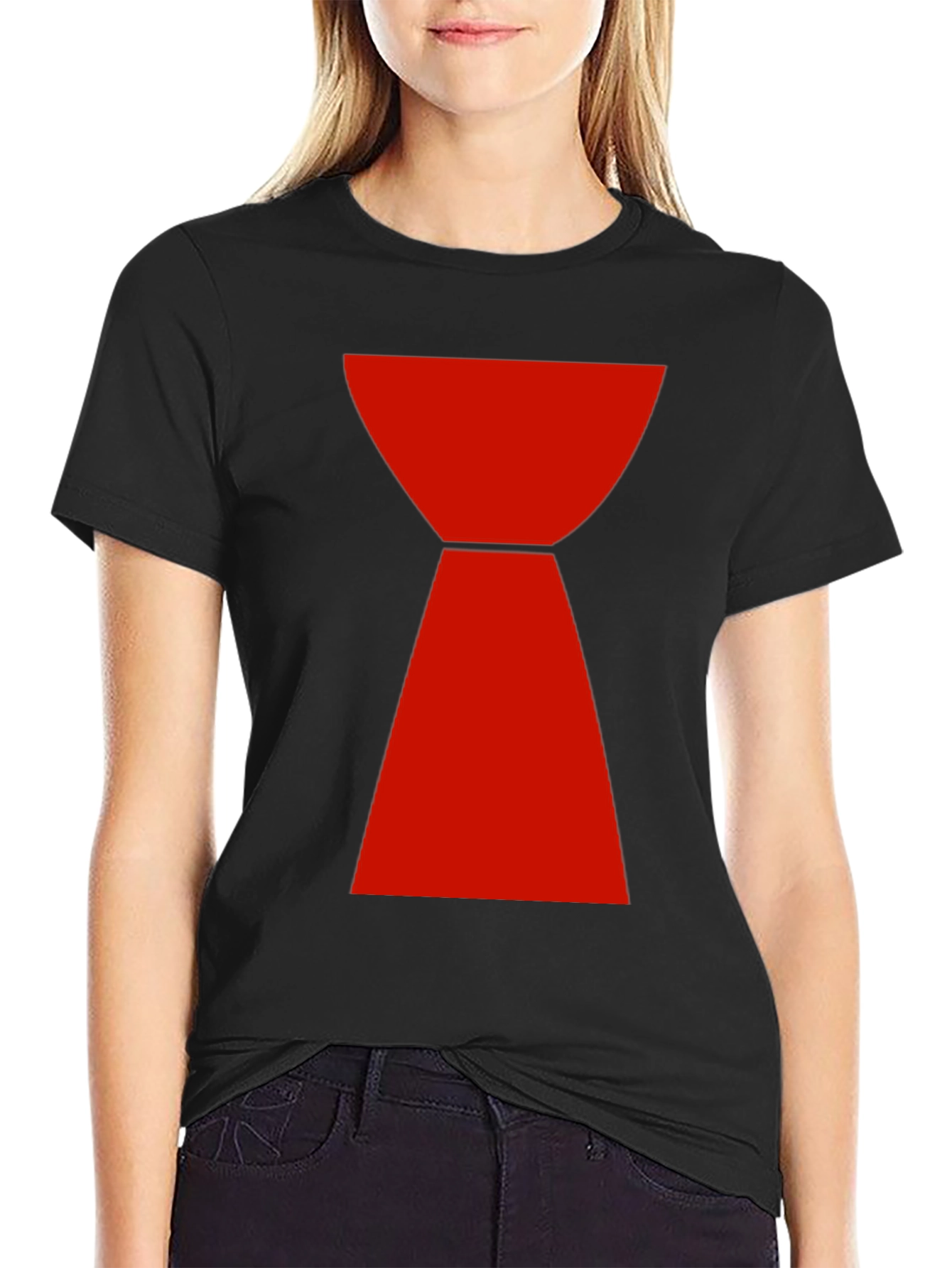 Black Widow Inspired T-Shirt - Red Hourglass Design