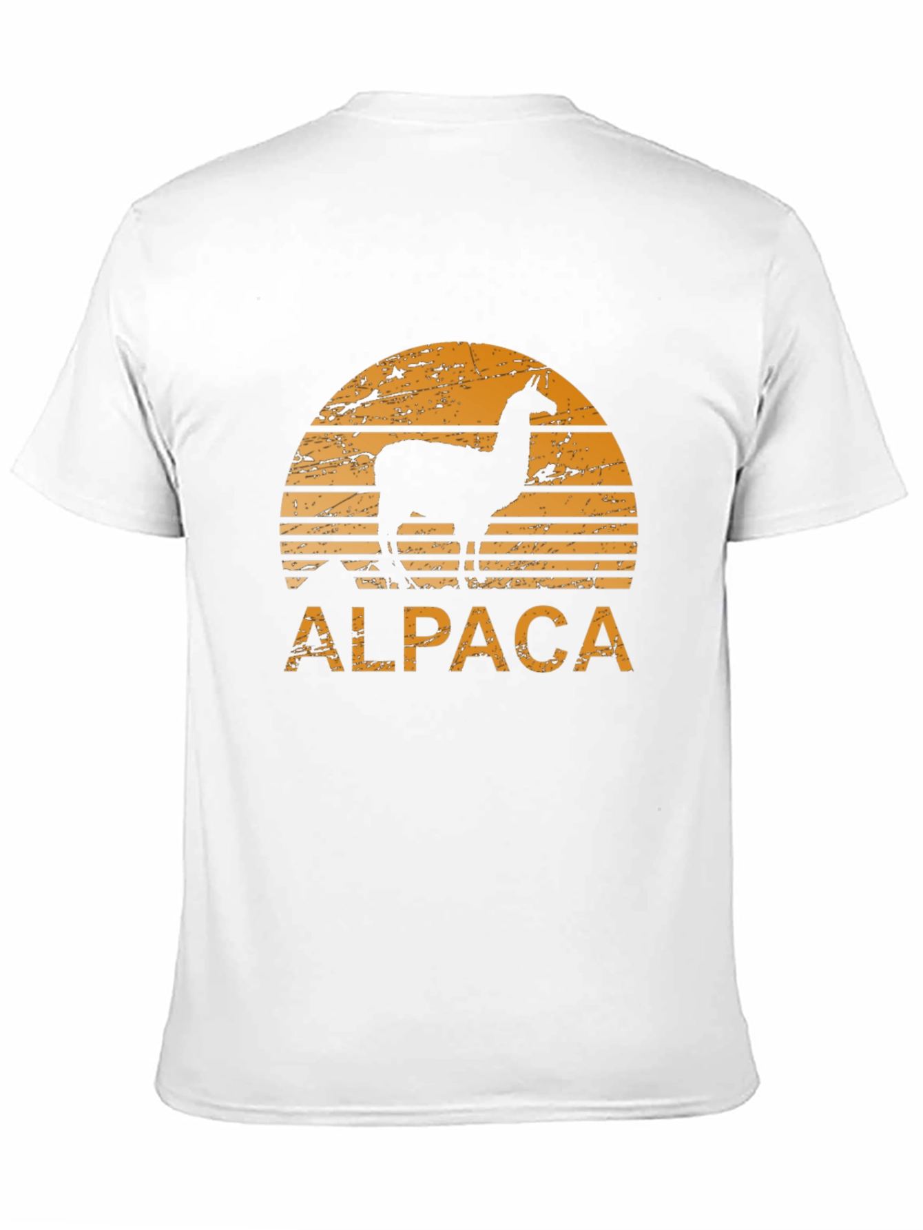 Alpaca Sunset Graphic Tee - Retro Style Black T-Shirt