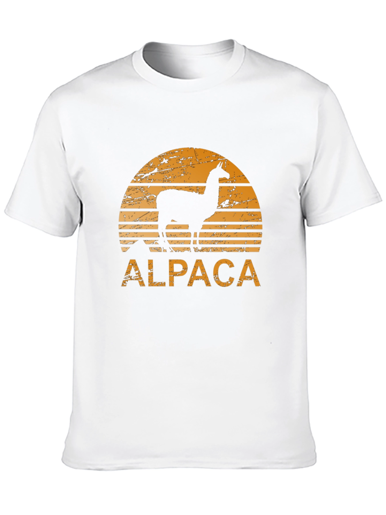 Alpaca Sunset Graphic Tee - Retro Style Black T-Shirt