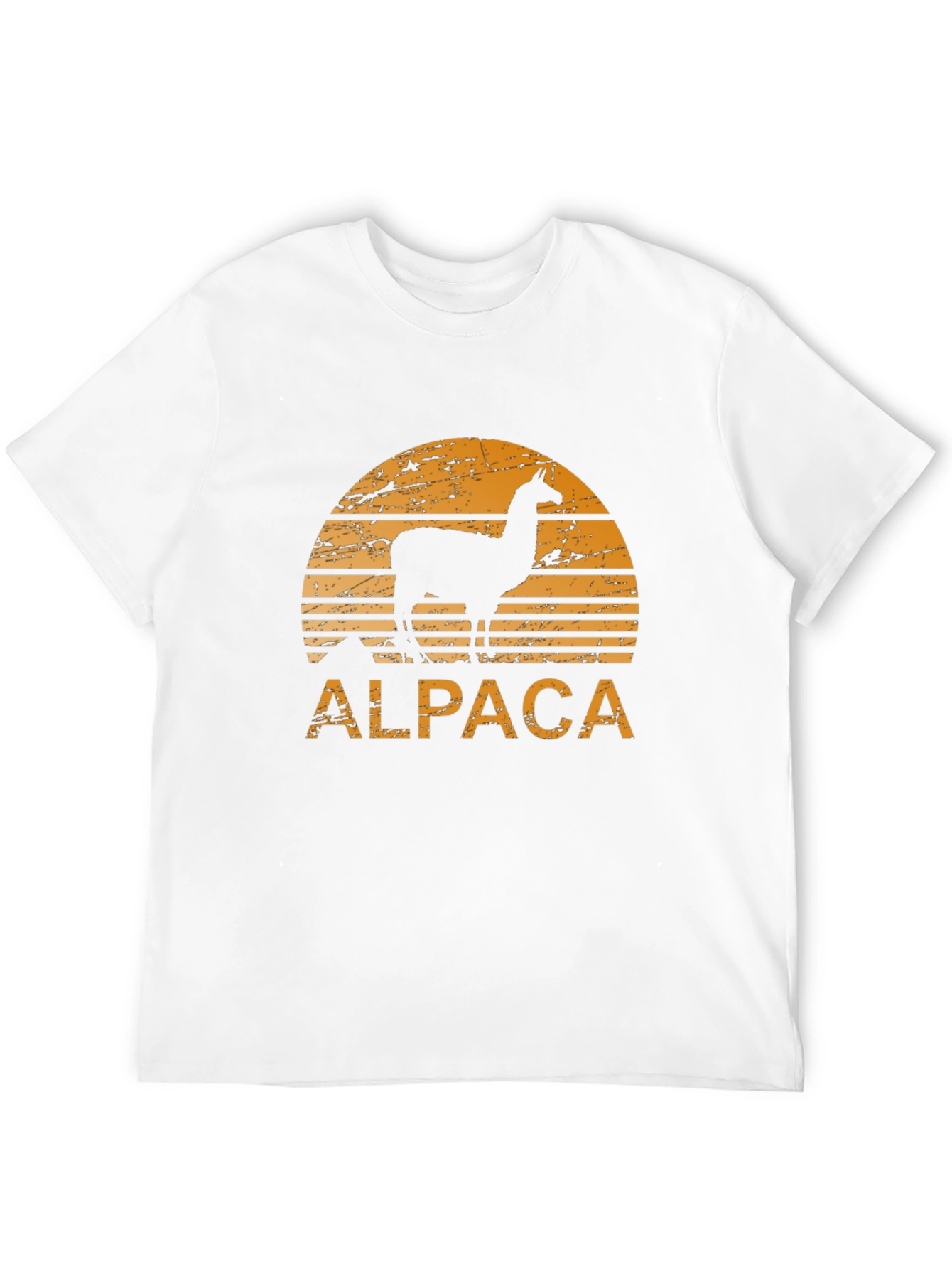 Alpaca Sunset Graphic Tee - Retro Style Black T-Shirt