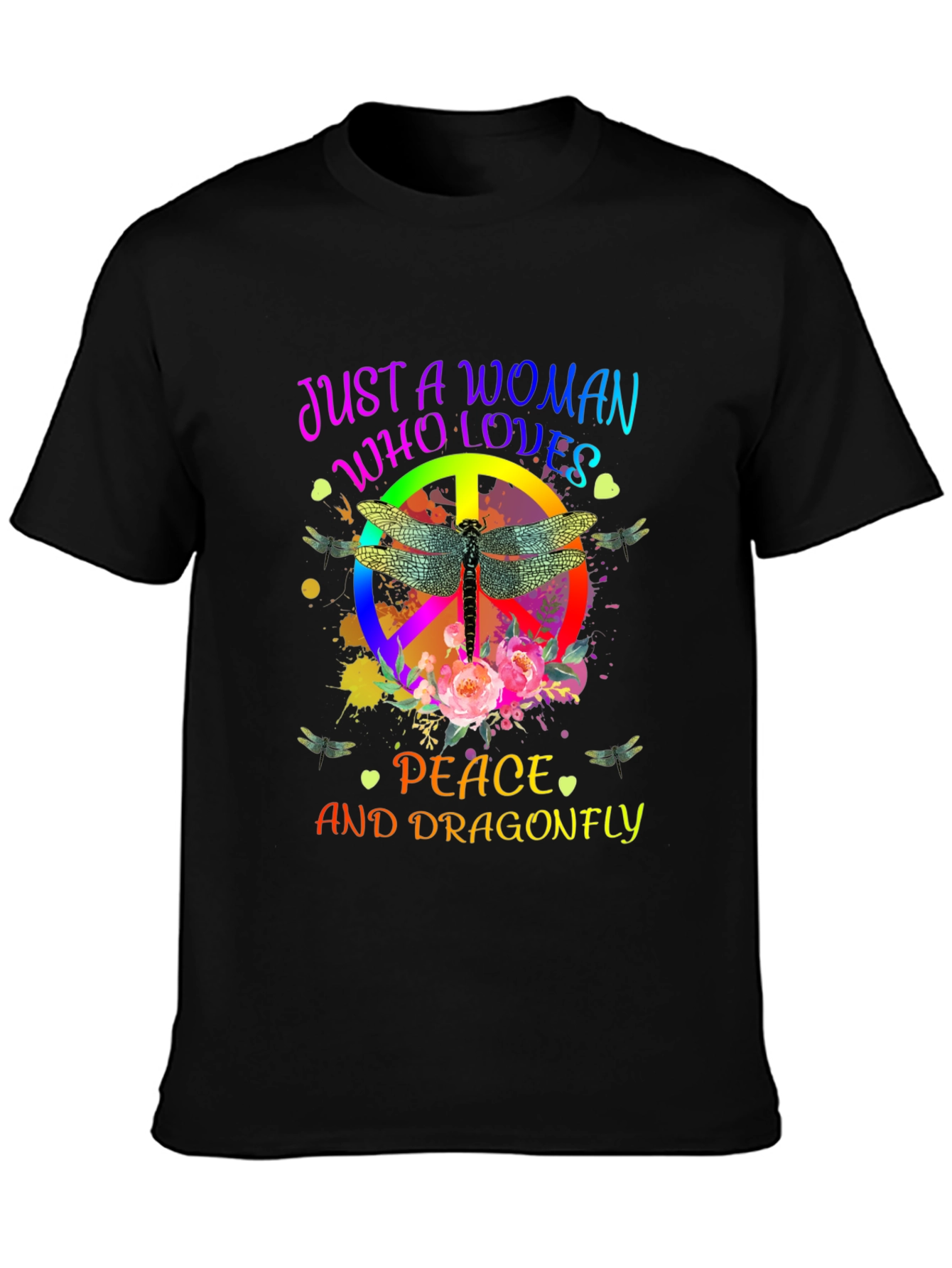Peace and Dragonfly Womens Tee