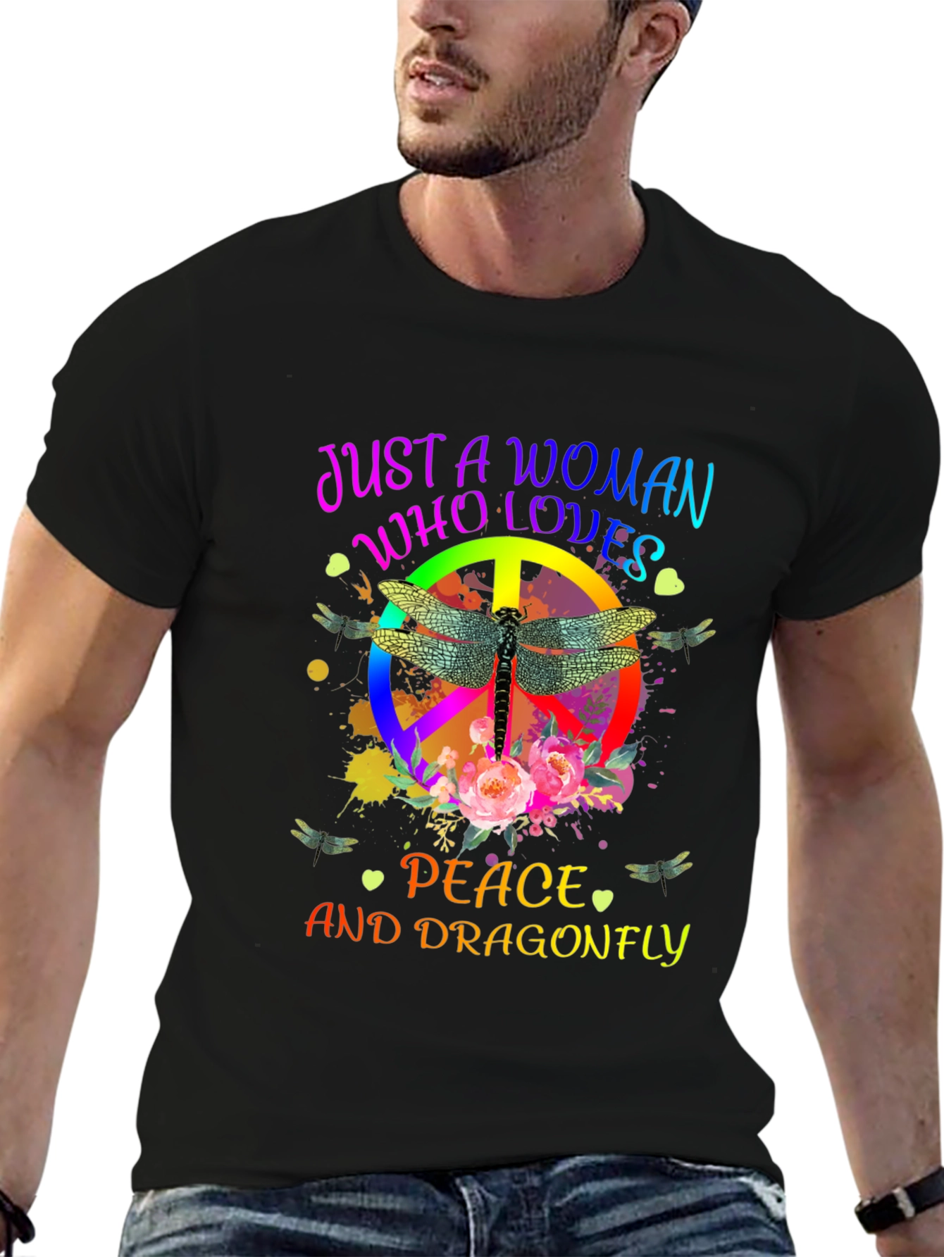 Peace and Dragonfly Womens Tee