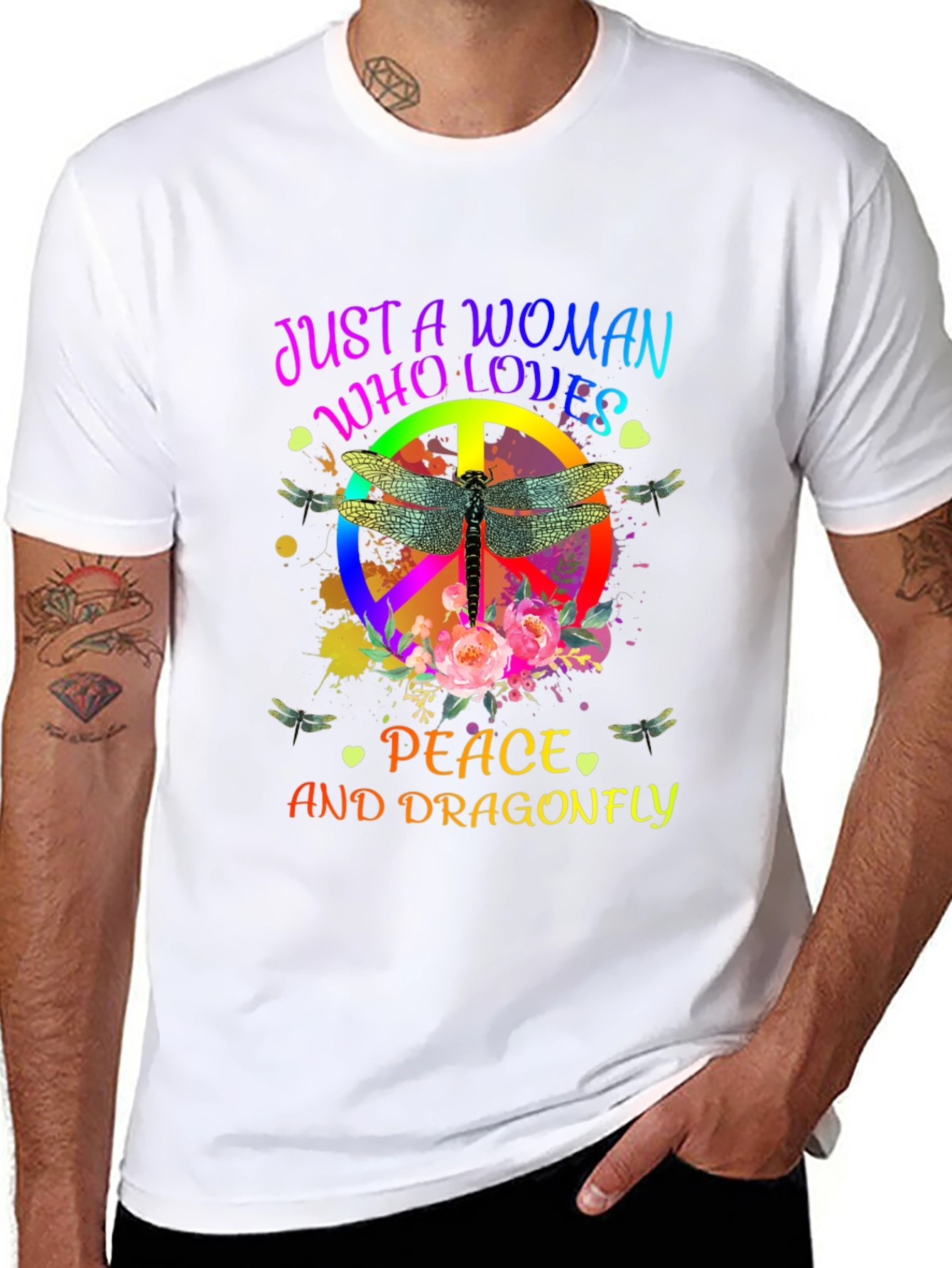 Peace and Dragonfly Womens Tee