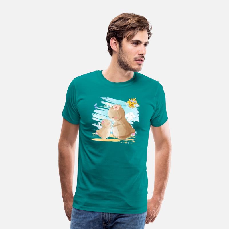 Mama Bear And Son Very Happy Excited On Beach