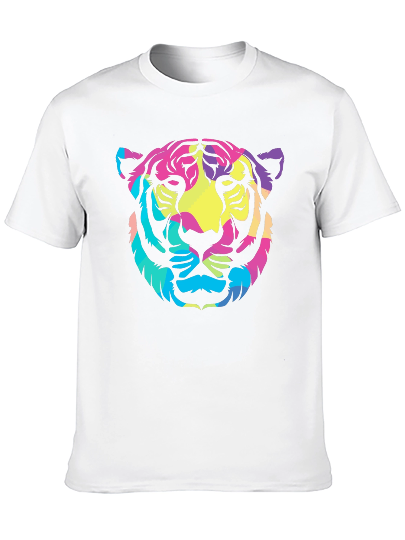Vibrant Tiger Graphic Tee - Stylish Black Cotton T-Shirt
