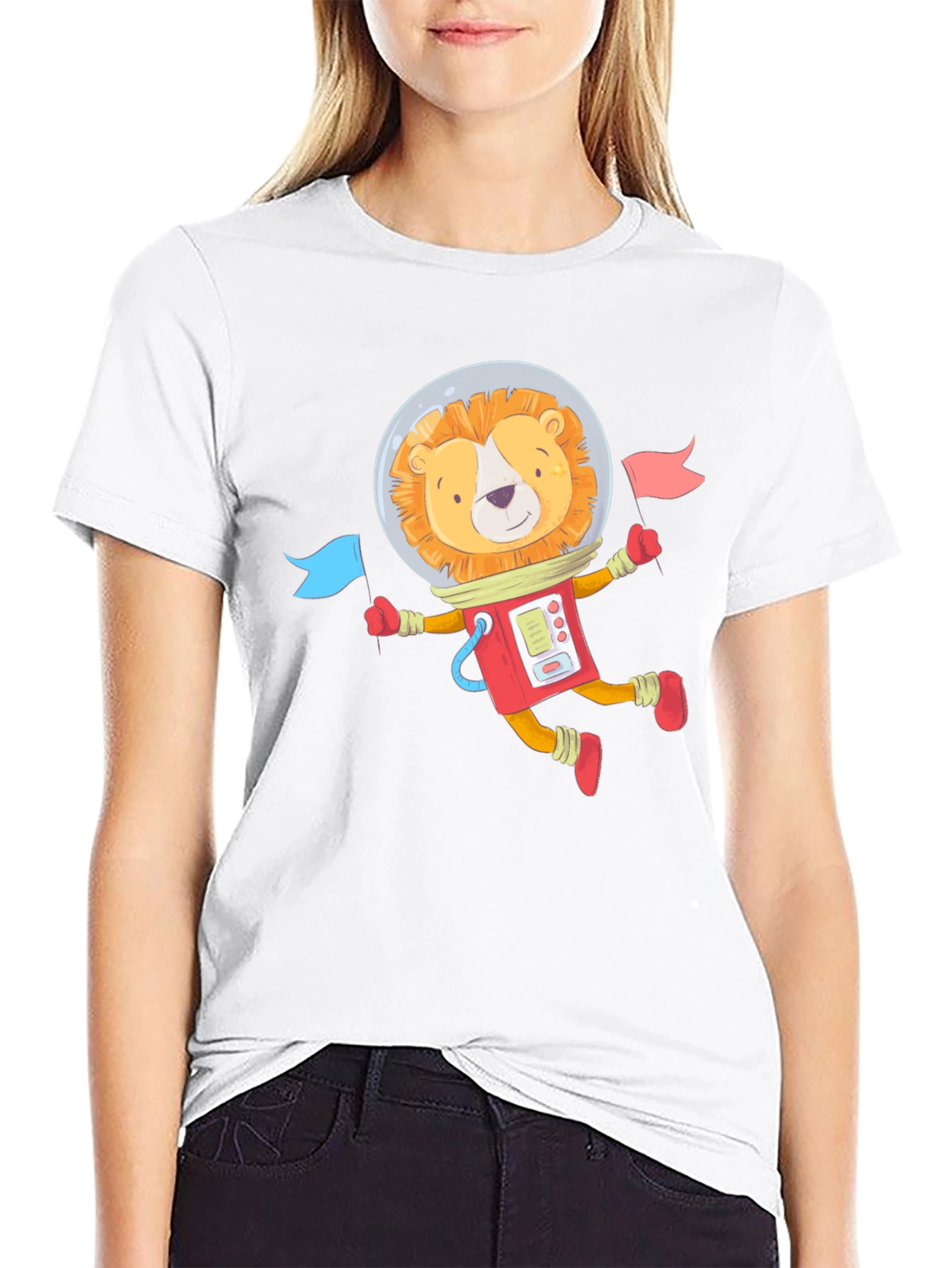 Lion Astronaut Graphic T-Shirt