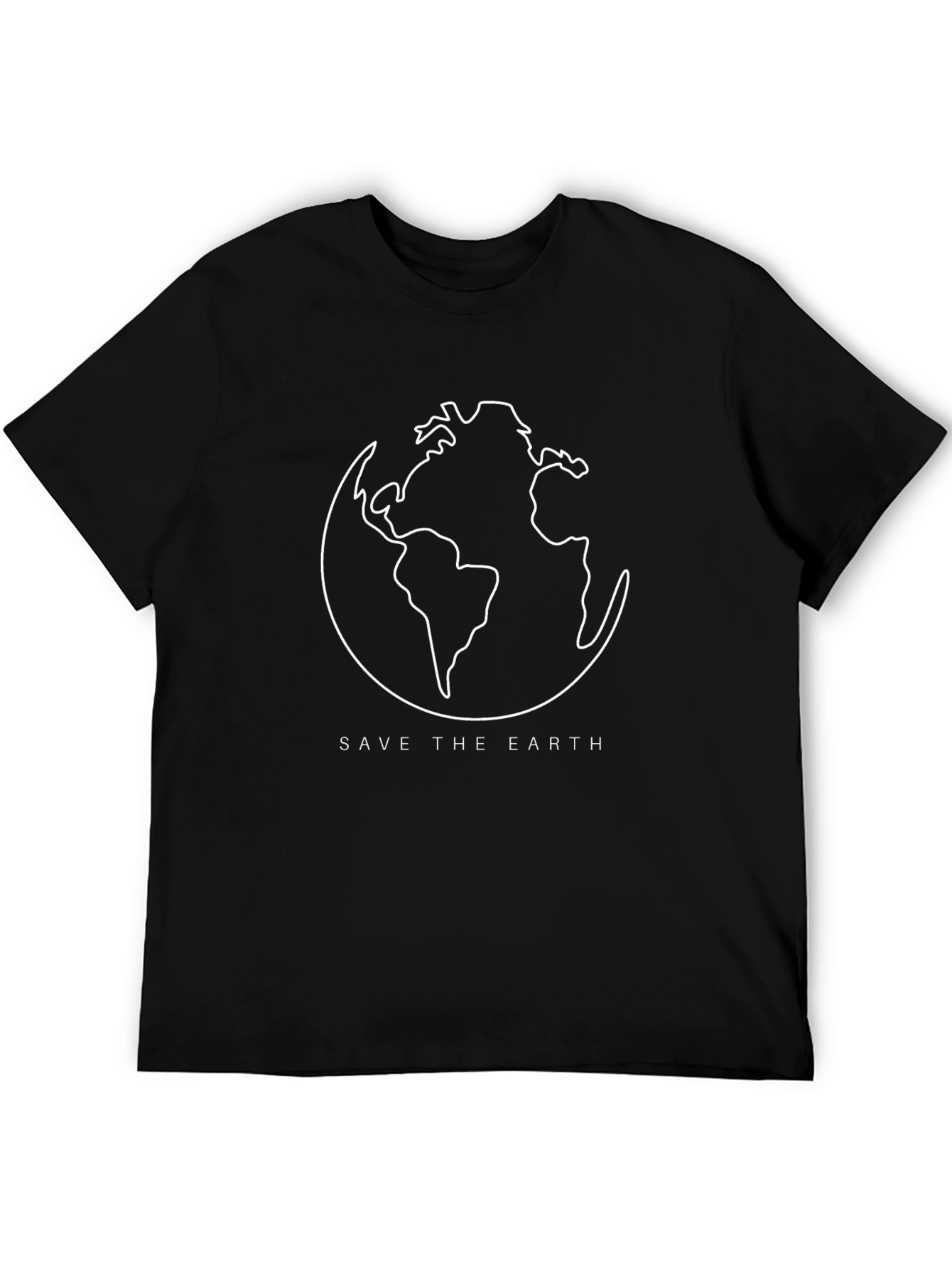 Save the Earth Graphic Tee - Black Cotton T-Shirt