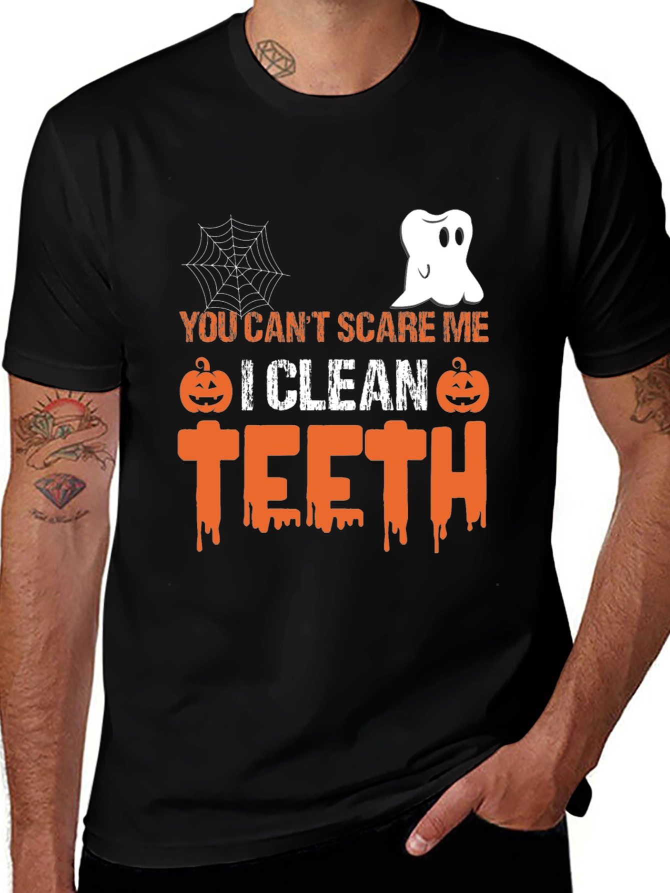 Halloween Dental Hygienist T-Shirt - You Cant Scare Me!