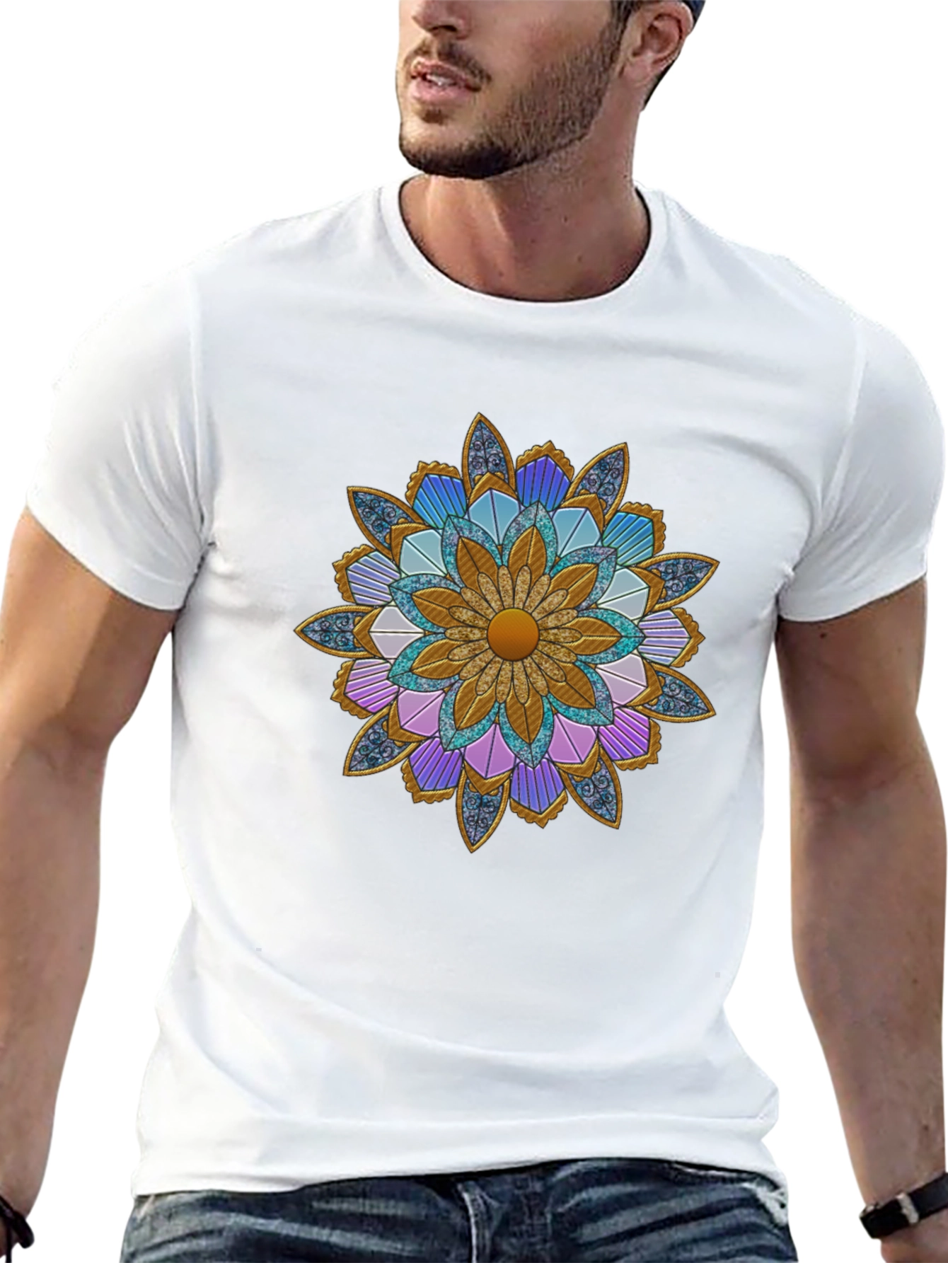 Floral Mandala Graphic Tee - Stylish Unisex T-Shirt