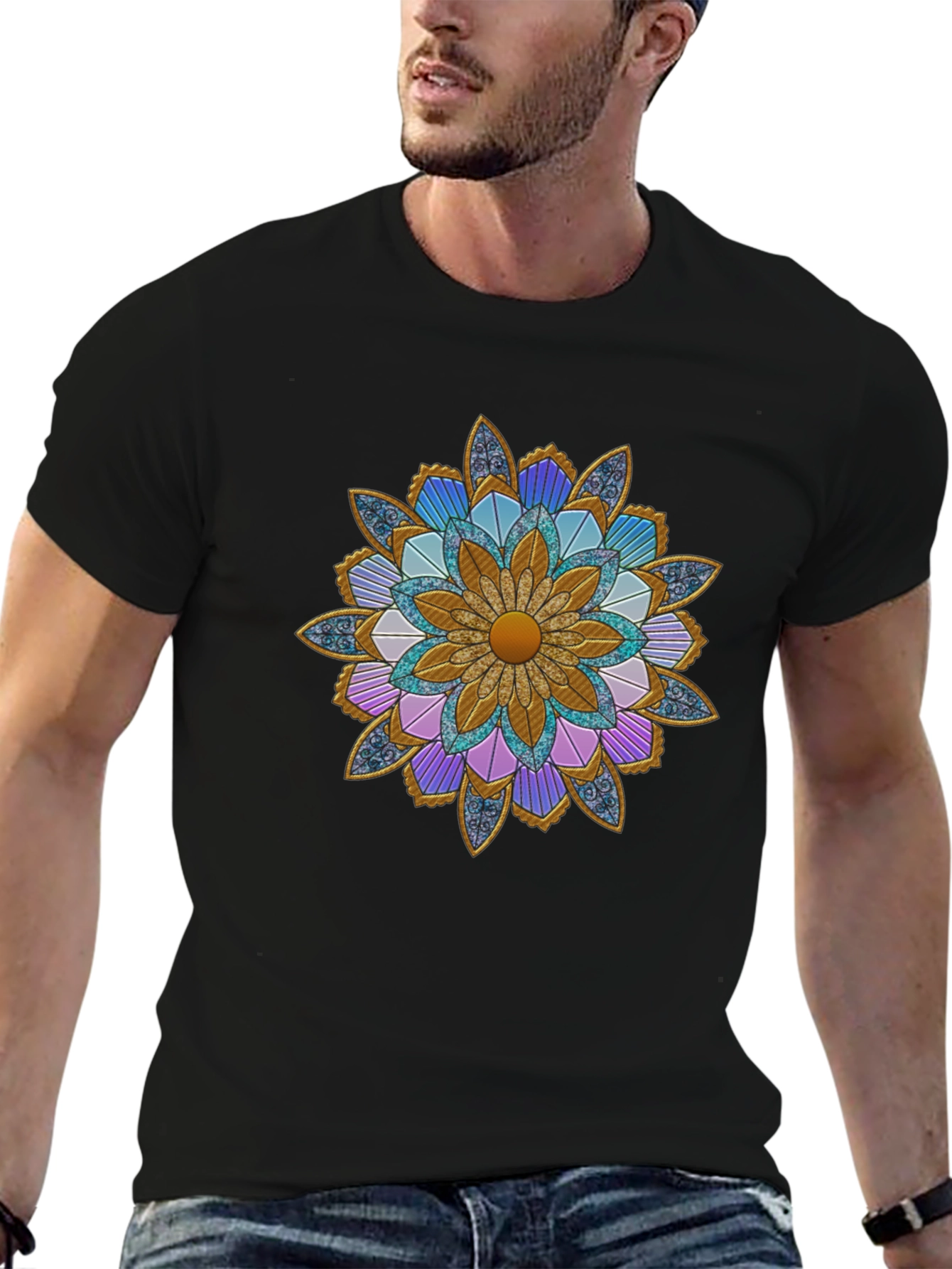 Floral Mandala Graphic Tee - Stylish Unisex T-Shirt
