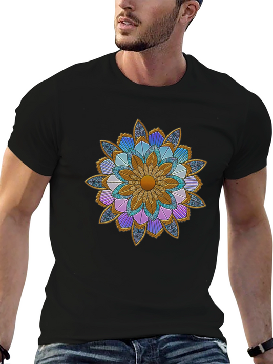 Floral Mandala Graphic Tee - Stylish Unisex T-Shirt