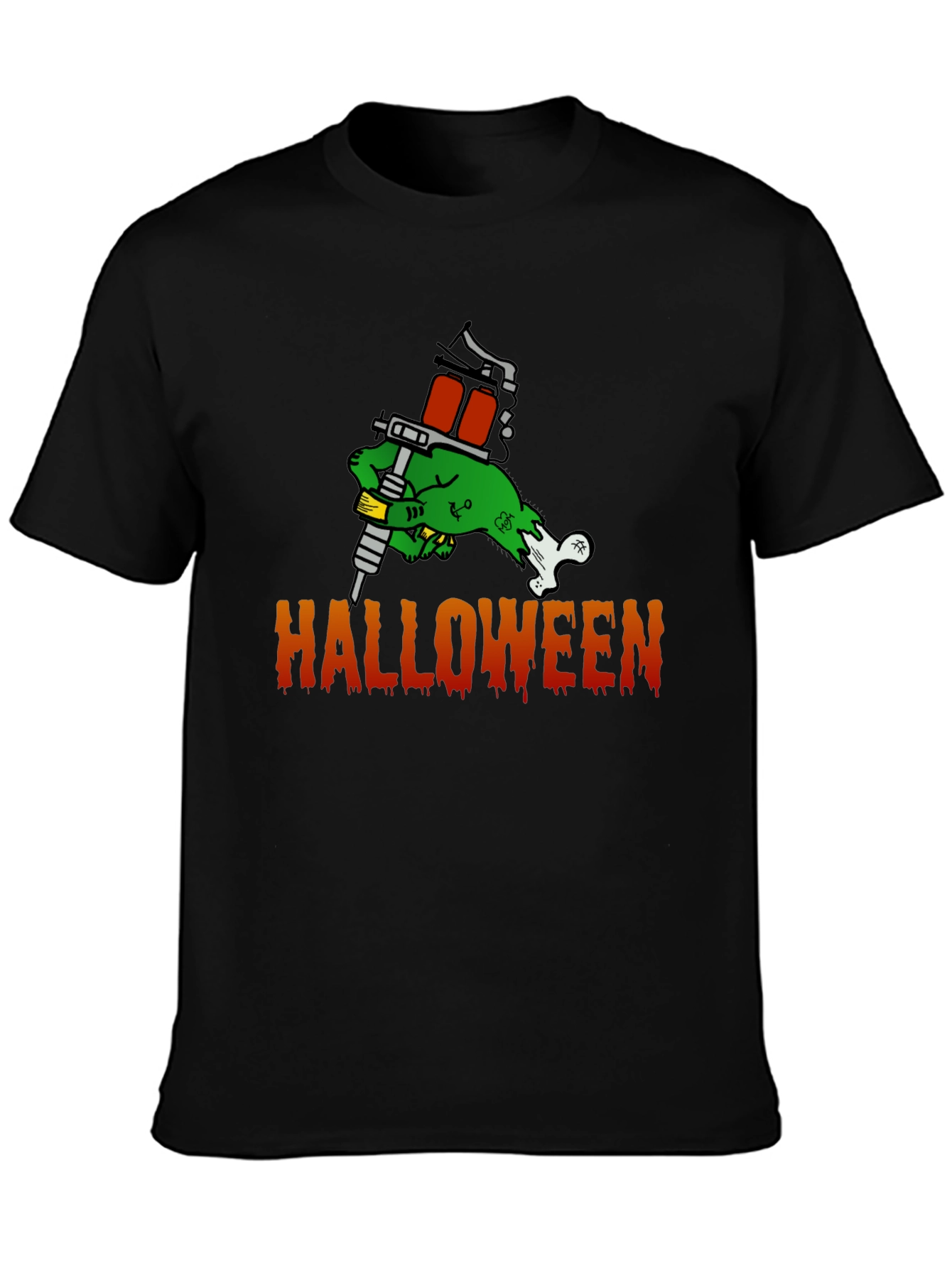 Halloween Tattoo Zombie T-Shirt - Spooky Fun!