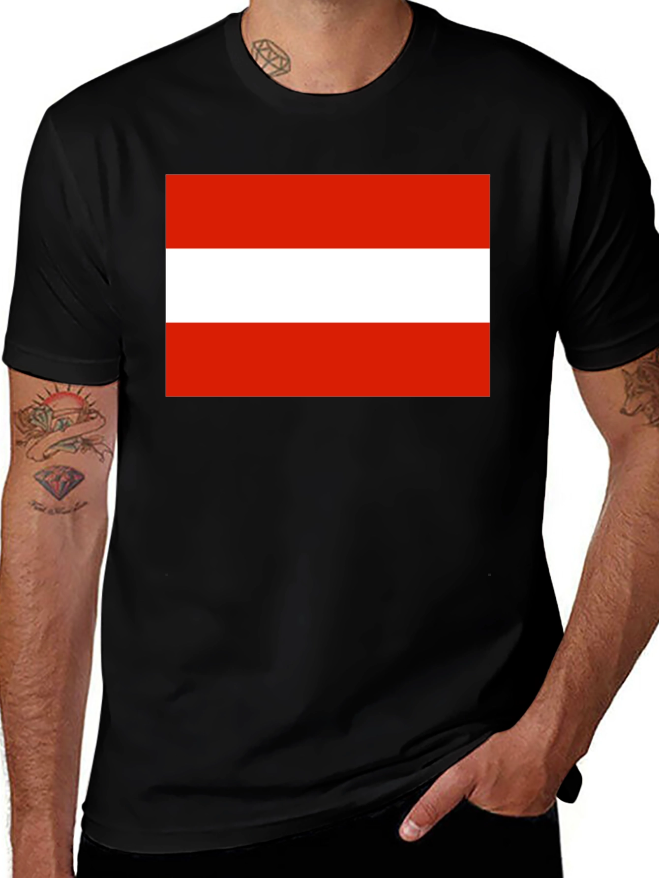 Austria Flag T-Shirt - Black Cotton Tee