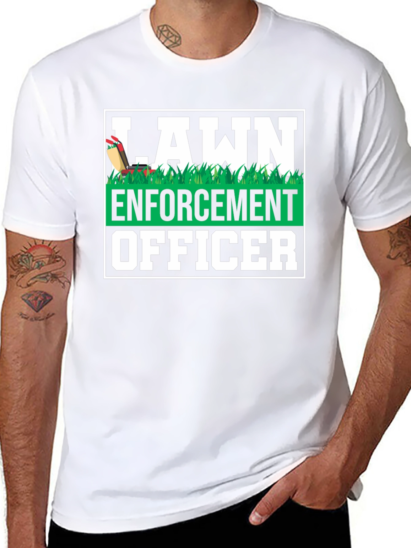 Lawn Enforcement Officer Graphic T-Shirt