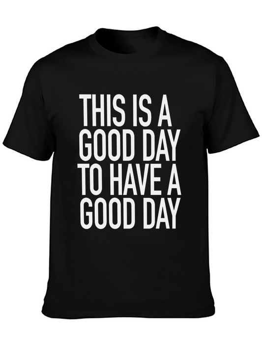 Good Day Graphic Print Black T-Shirt