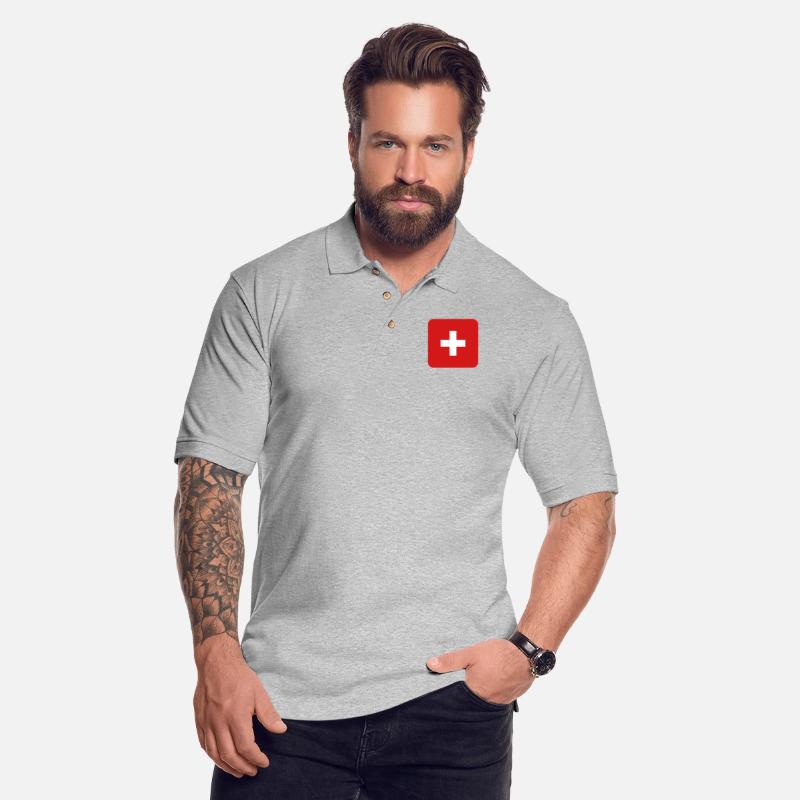 MEDIC white cross on a red button square rectangle