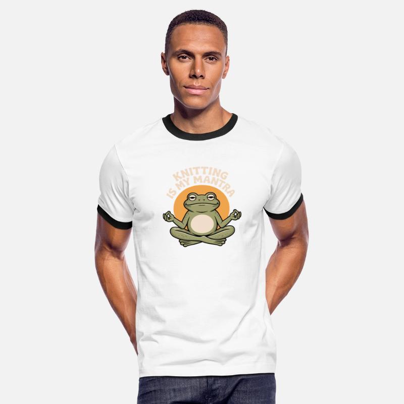 Meditative Frog Knitting Quote T-Shirt
