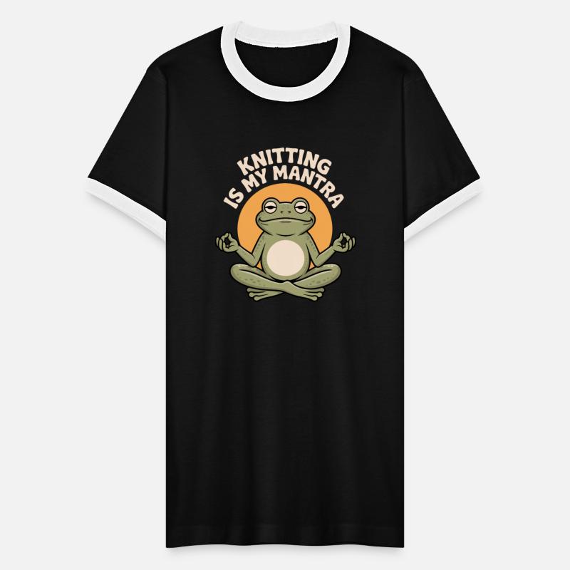 Meditative Frog Knitting Quote T-Shirt